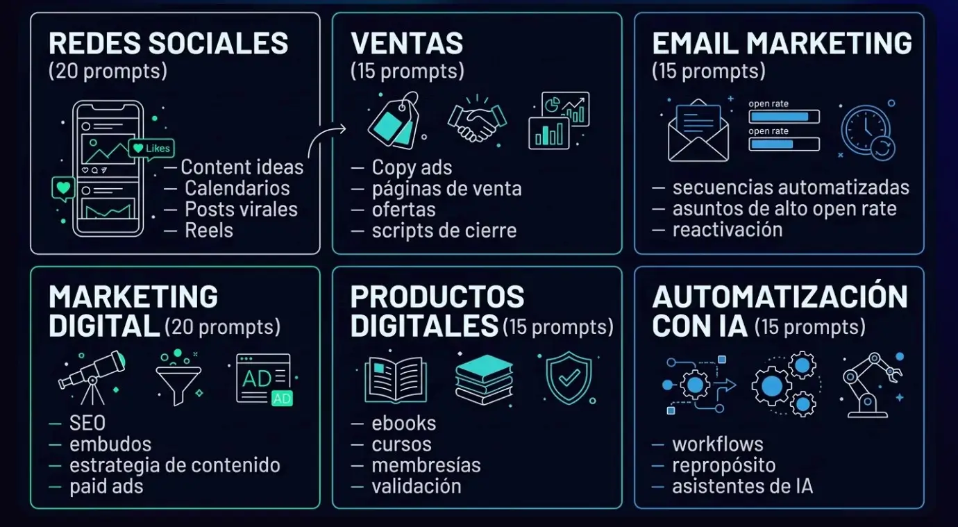 Categorías del Ebook de Prompts
